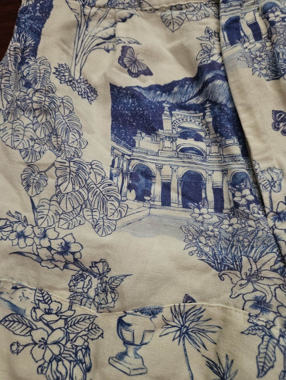 Farm Rio Antique Print Linen Shorts XS - Picture 5 of 6